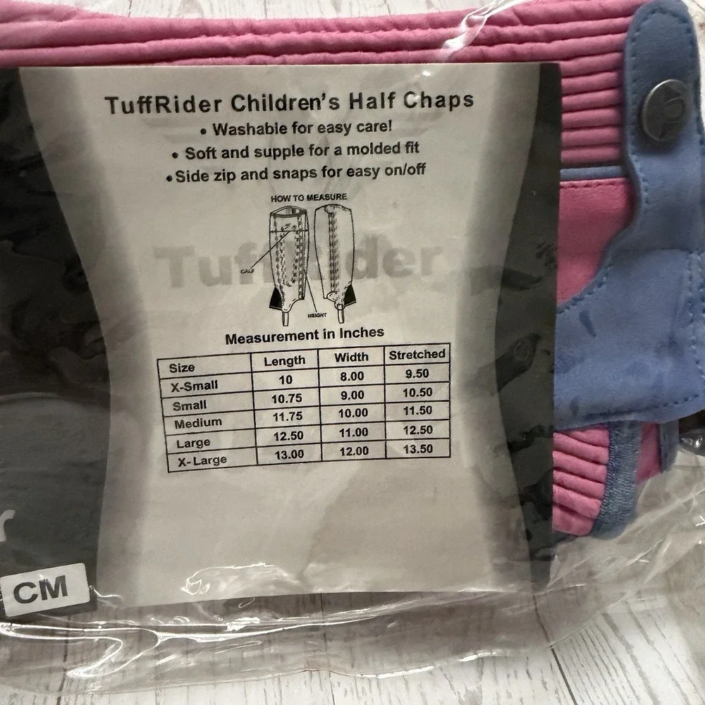 TuffRider‎ Children's Keeneland Synthetic Half Chaps Size Medium Pink Purple